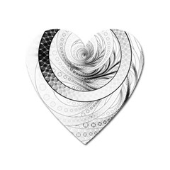 Enso, A Perfect Black And White Zen Fractal Circle Heart Magnet by jayaprime