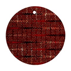 Rust Red Zig Zag Pattern Ornament (round)