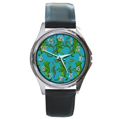 Swamp Monster Pattern Round Metal Watch by BangZart