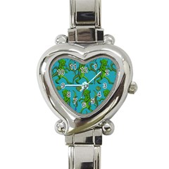 Swamp Monster Pattern Heart Italian Charm Watch by BangZart