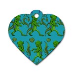 Swamp Monster Pattern Dog Tag Heart (Two Sides) Front