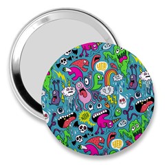 Monster Party Pattern 3  Handbag Mirrors by BangZart