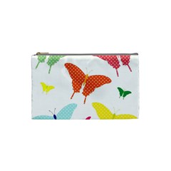 Beautiful Colorful Polka Dot Butterflies Clipart Cosmetic Bag (small)  by BangZart