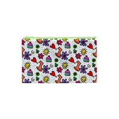 Cute Doodle Wallpaper Pattern Cosmetic Bag (xs) by BangZart