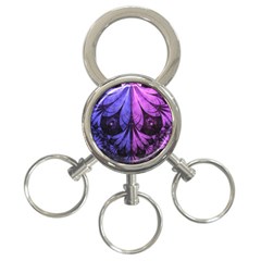 Beautiful Lilac Fractal Feathers Of The Starling 3-ring Key Chains by jayaprime