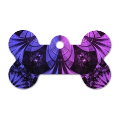 Beautiful Lilac Fractal Feathers Of The Starling Dog Tag Bone (one Side) by jayaprime