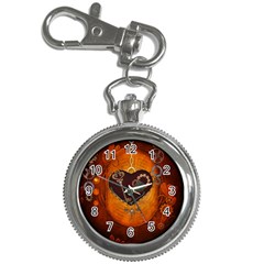 Steampunk, Heart With Gears, Dragonfly And Clocks Key Chain Watches by FantasyWorld7