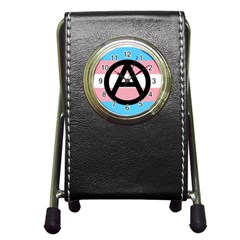 Anarchist Pride Pen Holder Desk Clocks by TransPrints