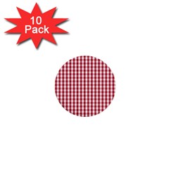 Usa Flag Red Blood Large Gingham Check 1  Mini Buttons (10 Pack)  by PodArtist