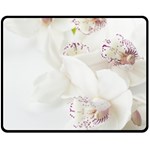 Orchids Flowers White Background Fleece Blanket (Medium)  60 x50  Blanket Front