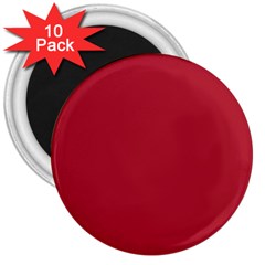 Usa Flag Red Blood Red Classic Solid Color  3  Magnets (10 Pack)  by PodArtist