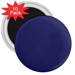 Usa Flag Blue Royal Blue Deep Blue 3  Magnets (10 Pack)  by PodArtist