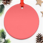 Christmas Red Velvet Mini Gingham Check Plaid Round Ornament (Two Sides) Back