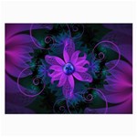 Beautiful Ultraviolet Lilac Orchid Fractal Flowers Large Glasses Cloth (2-Side) Back