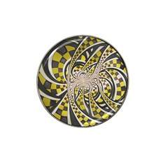 Liquid Taxi Cab, A Yellow Checkered Retro Fractal Hat Clip Ball Marker (10 Pack) by jayaprime