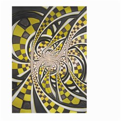 Liquid Taxi Cab, A Yellow Checkered Retro Fractal Large Garden Flag (two Sides)