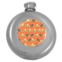 Birds Pattern Round Hip Flask (5 Oz) by linceazul