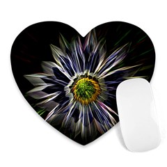 Flower Structure Photo Montage Heart Mousepads by BangZart