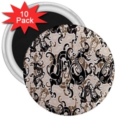 Dragon Pattern Background 3  Magnets (10 Pack)  by BangZart