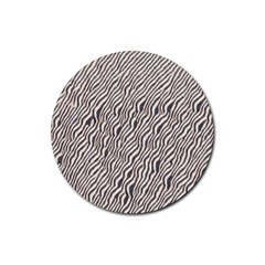 Zebra Pattern Animal Print Rubber Round Coaster (4 Pack)  by paulaoliveiradesign