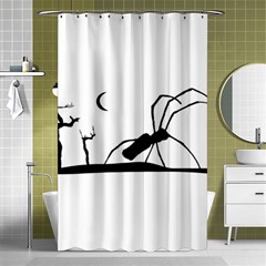 Dark Scene Silhouette Style Graphic Illustration Shower Curtain 48  X 72  (small)  by dflcprints