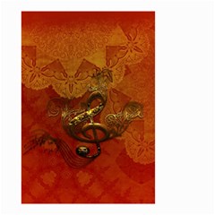 Golden Clef On Vintage Background Small Garden Flag (two Sides) by FantasyWorld7