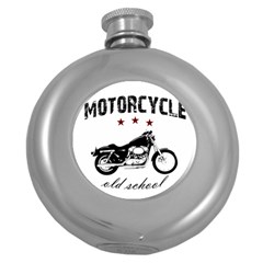 Motorcycle Old School Round Hip Flask (5 Oz) by Valentinaart