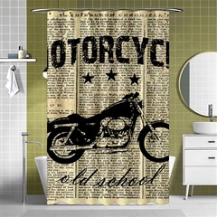 Motorcycle Old School Shower Curtain 48  X 72  (small)  by Valentinaart