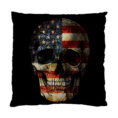 American Flag Skull Standard Cushion Case (two Sides) by Valentinaart