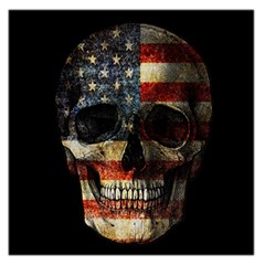 American Flag Skull Large Satin Scarf (square) by Valentinaart