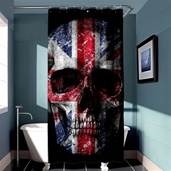 Uk Flag Skull Shower Curtain 36  X 72  (stall)  by Valentinaart