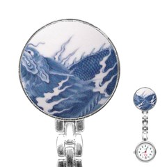 Blue Chinese Dragon Stainless Steel Nurses Watch