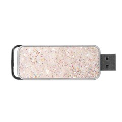 White Sparkle Glitter Pattern Portable Usb Flash (one Side)