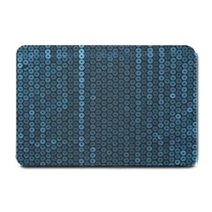 Blue Sparkly Sequin Texture Small Doormat  by paulaoliveiradesign