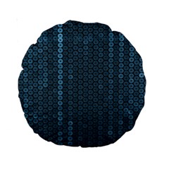 Blue Sparkly Sequin Texture Standard 15  Premium Round Cushions