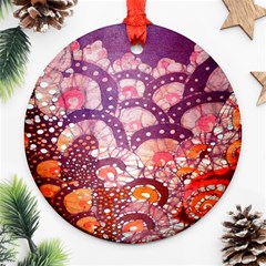 Colorful Art Traditional Batik Pattern Ornament (round) by BangZart