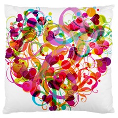 Abstract Colorful Heart Large Flano Cushion Case (two Sides) by BangZart