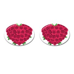 Floral Heart Cufflinks (oval) by BangZart