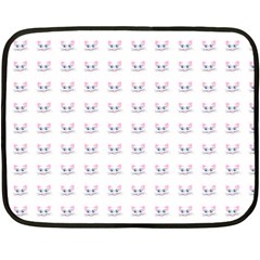 Pink Cute Cat Pattern Fleece Blanket (mini) by paulaoliveiradesign