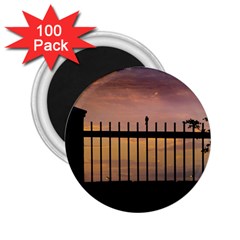 Small Bird Over Fence Backlight Sunset Scene 2 25  Magnets (100 Pack)  by dflcprints