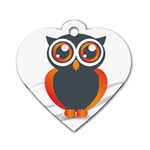 Owl Logo Dog Tag Heart (One Side) Front