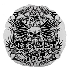 Tattoo Tribal Street Art Large 18  Premium Flano Round Cushions by Valentinaart