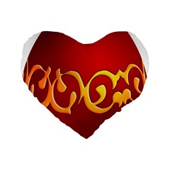 Easter Decorative Red Egg Standard 16  Premium Flano Heart Shape Cushions by BangZart