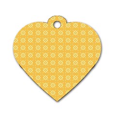 Yellow Pattern Background Texture Dog Tag Heart (two Sides) by BangZart