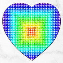 Square Rainbow Pattern Box Jigsaw Puzzle (heart) by BangZart