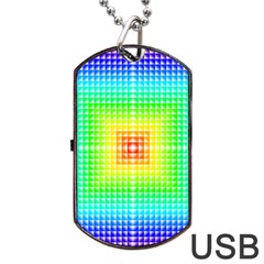 Square Rainbow Pattern Box Dog Tag Usb Flash (one Side) by BangZart