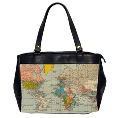 Vintage World Map Office Handbags (2 Sides)  by BangZart