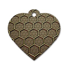 Texture Hexagon Pattern Dog Tag Heart (two Sides) by BangZart