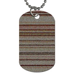 Stripy Knitted Wool Fabric Texture Dog Tag (one Side) by BangZart