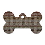 Stripy Knitted Wool Fabric Texture Dog Tag Bone (Two Sides) Front